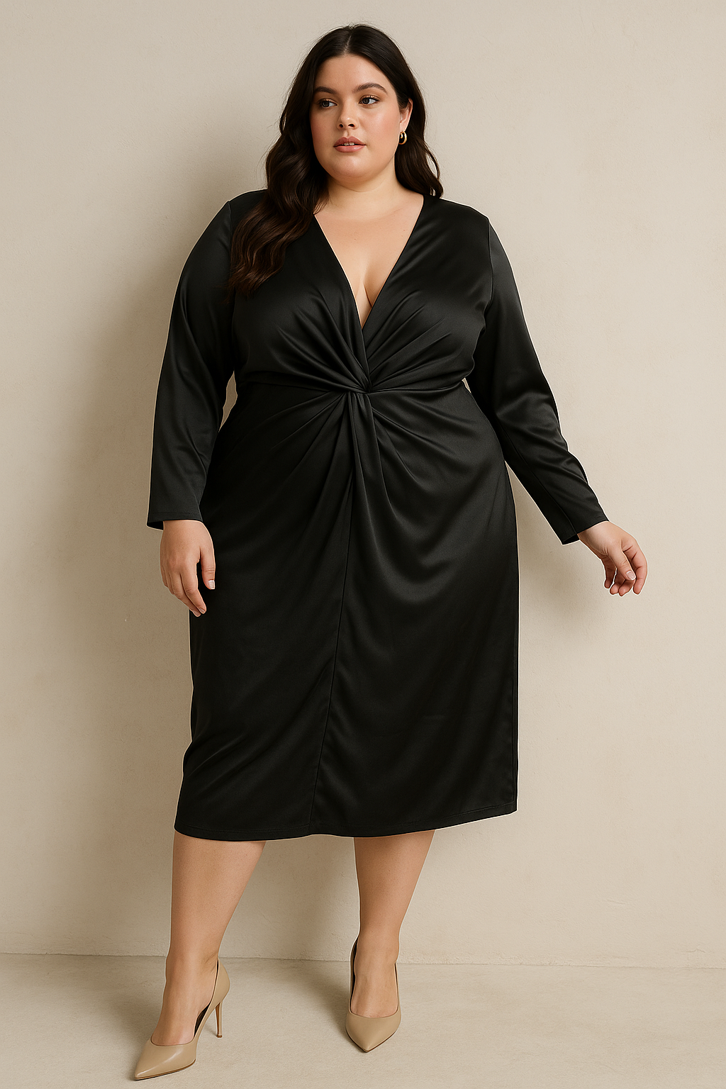 Vestido Negro Satinado l FASHION NOVA