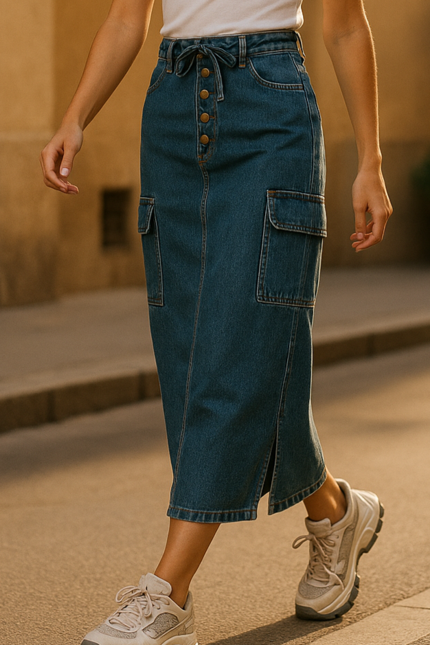 Falda Midi Mezclilla l GEE