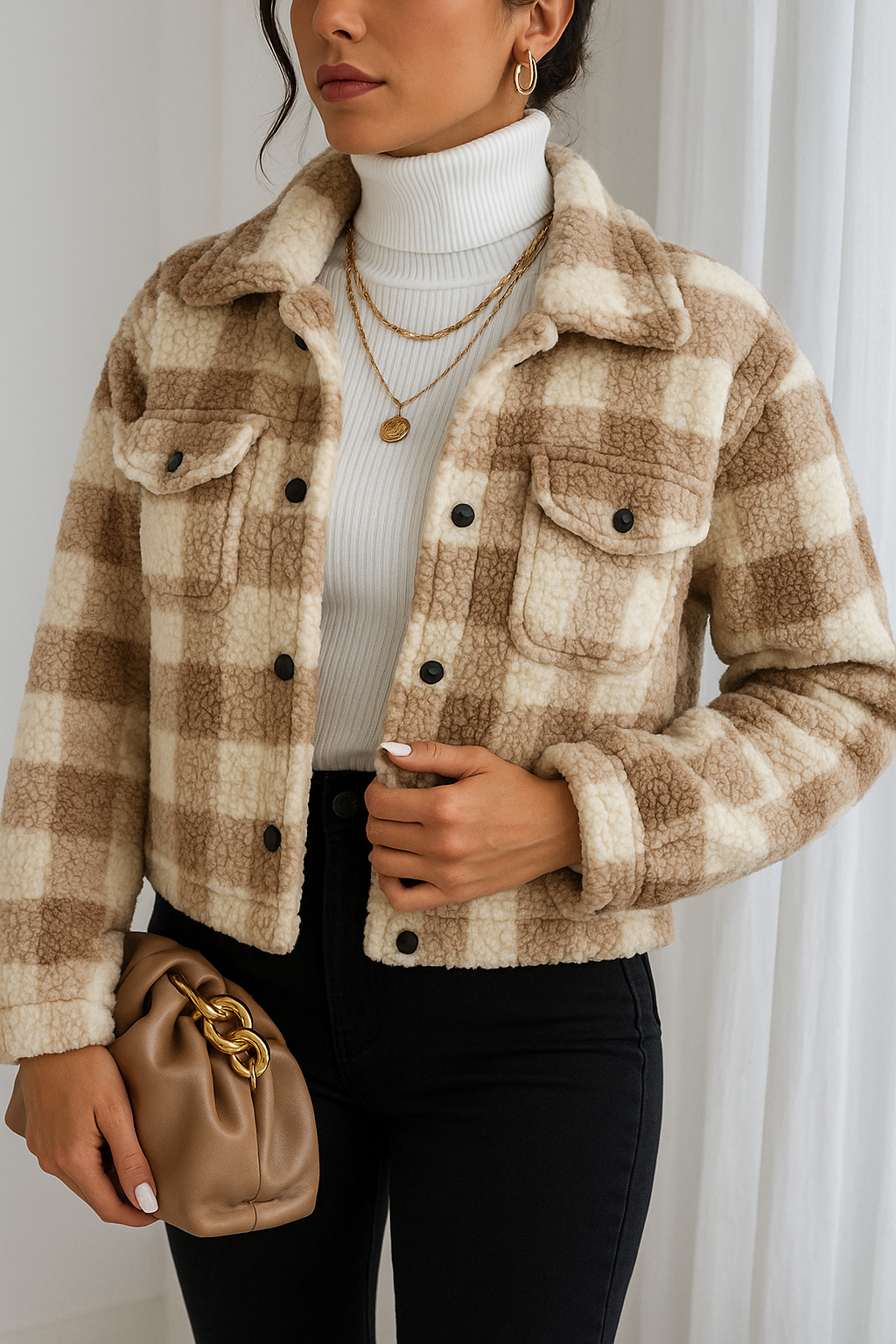 Teddy Plaid Jacket