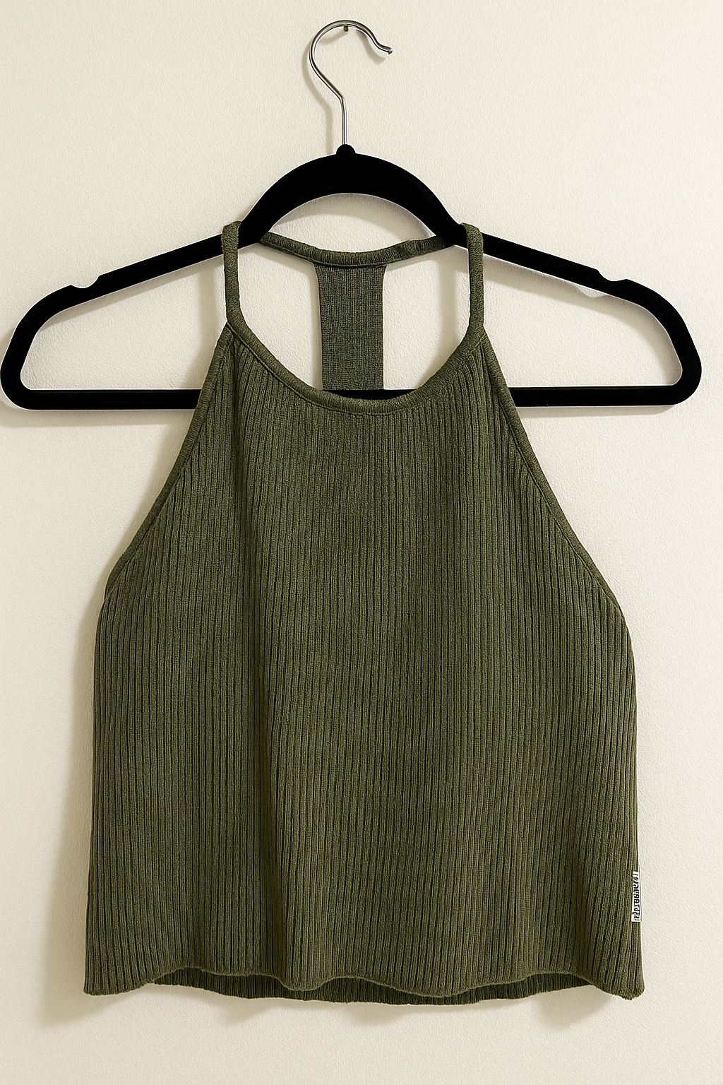 ♥︎ Halter Ribbed Olive