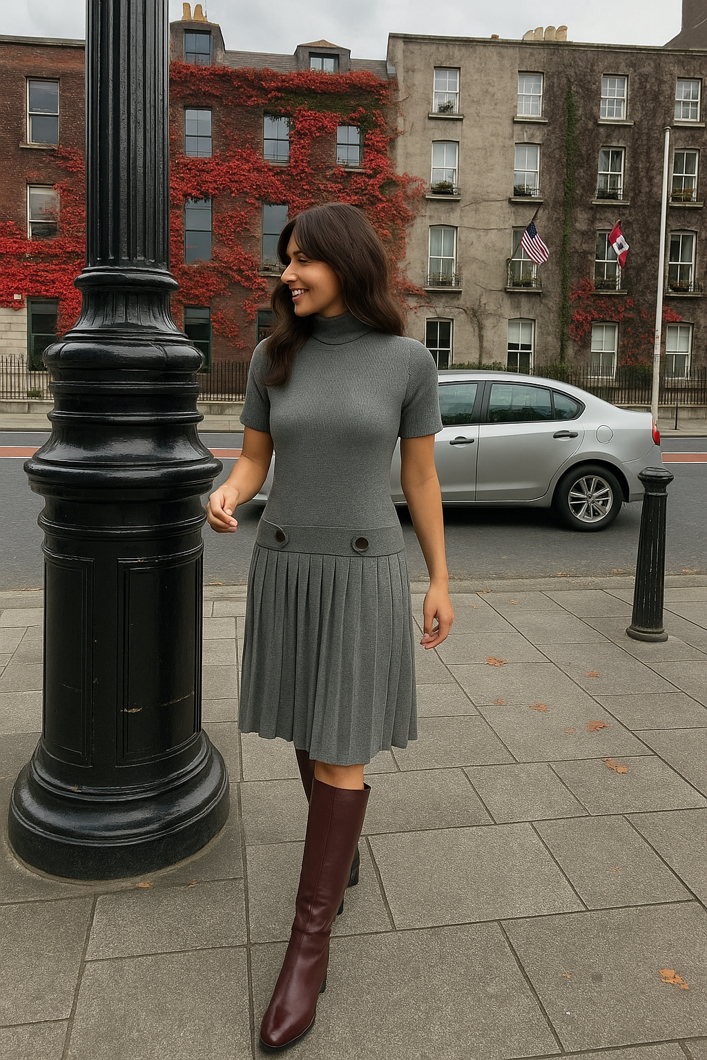 Knit Pleated Dress