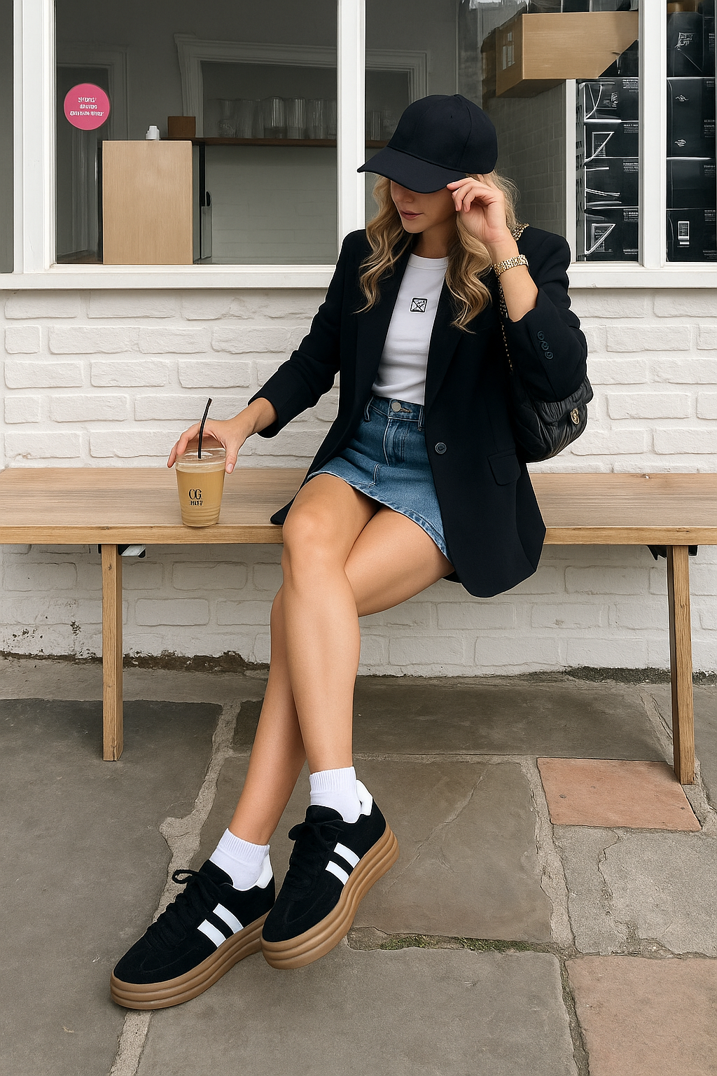 Black chunky sneakers by Slakim