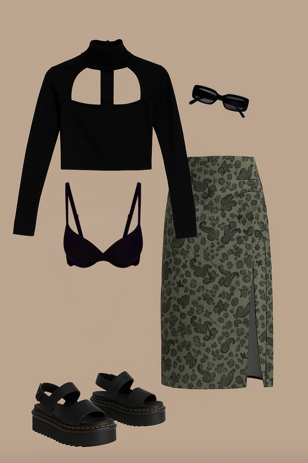 ♥︎ Blusa Black Cutout High Neck